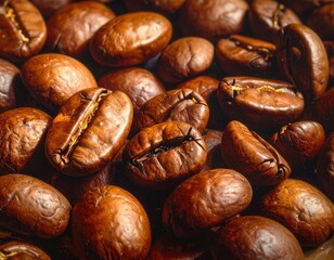 Roasted Coffee Beans - Aromatic and Rich Texture.