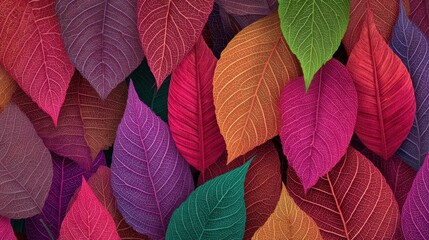 Vibrant collection of autumn leaves in varying colors showcasing nature's beauty during the fall season