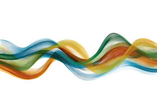 Colorful fluid strokes against stark black backdrop - Powered by Adobe