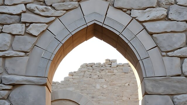 keystone. The central keystone of an ancient stone archway bearing weight from sides. real-estate listings, architecture portfolios, designed for interior renovation comparisons for interiors.