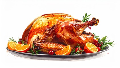 Roasted Turkey with Citrus and Herbs - A Festive Holiday Feast.