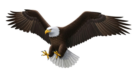 Obraz premium Bald eagle in flight transparent background cutout png
