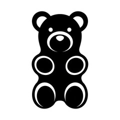 Gummy bear candy silhouette isolated on white background