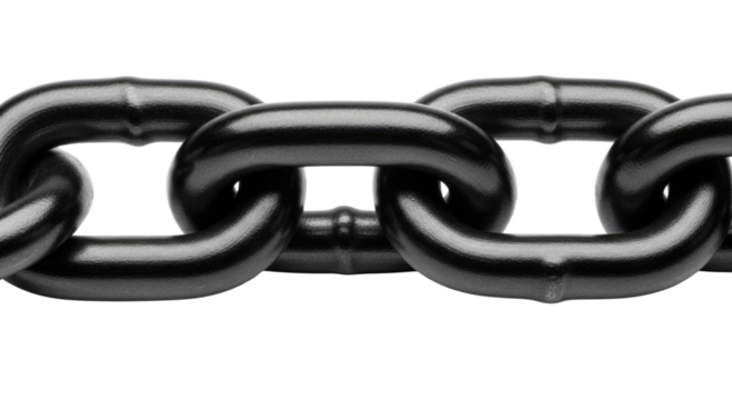 Close up of a heavy metal chain transparent background cutout png - Powered by Adobe