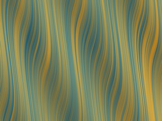 Wavy lines of gold and blue create an abstract pattern.