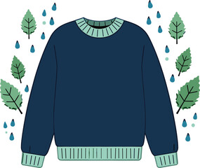 vector illustration of a green sweater