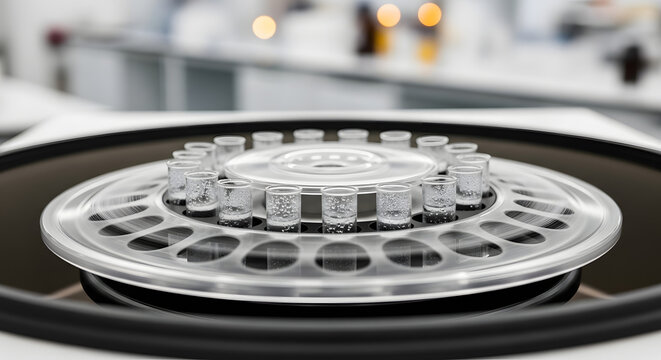 Laboratory centrifuge with test tubes - Powered by Adobe