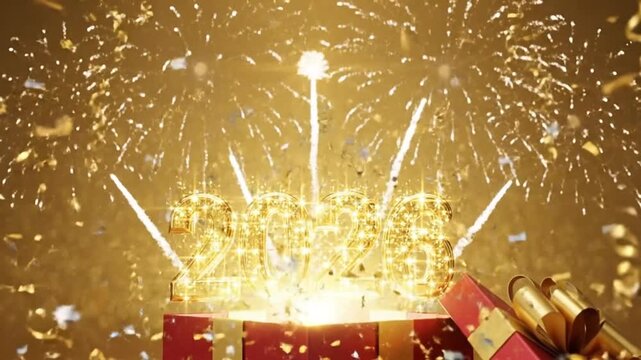 Gift box with confetti explosion celebrating surprise and special occasion