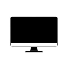 Black computer monitor icon isolated on white background