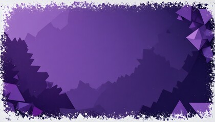 Abstract Purple Background with Low Poly Triangles and Soft White Grunge Border