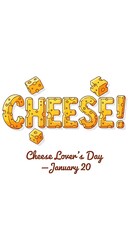 Cheese lovers day celebration with cheese cubes isolated on white background