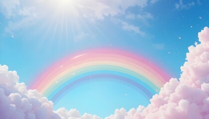 Abstract Kawaii Colorful Sky Rainbow Background with Soft Pastel Gradient for Cute Designs