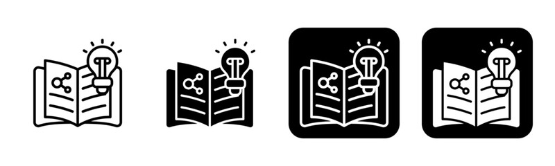 Theory Icon Line and Black Fill Style Collection