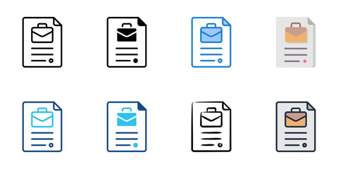 Job description icon set multiple style collection 
