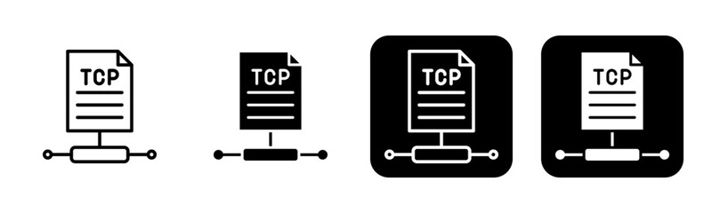 Tcp Icon Line and Black Fill Style Collection