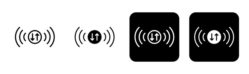 Signal Icon Line and Black Fill Style Collection