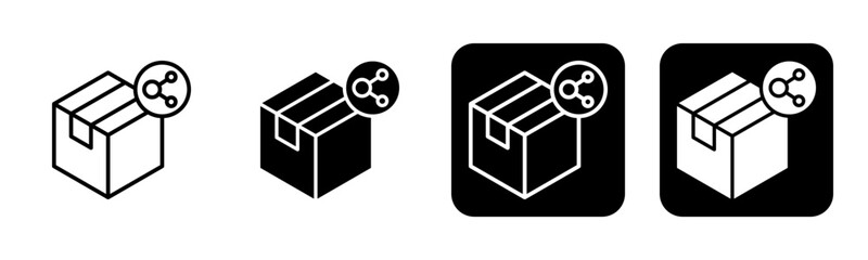 Packet Icon Line and Black Fill Style Collection