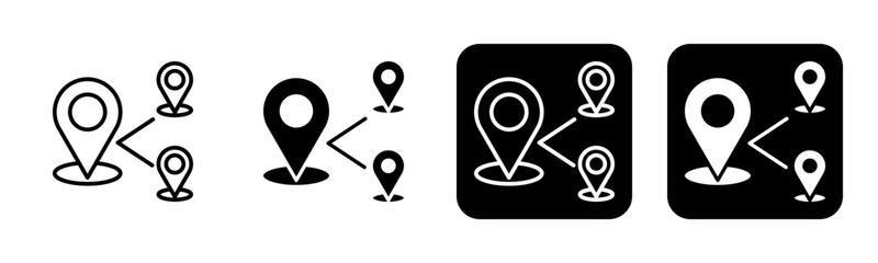 Routing Icon Line and Black Fill Style Collection