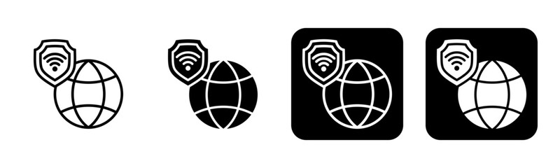 Vpn Icon Line and Black Fill Style Collection