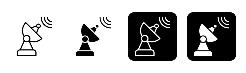 Receiver Icon Line and Black Fill Style Collection