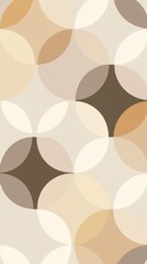 Seamless Circular Pattern in Soft Neutral Tones for Minimal Design