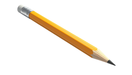 Yellow pencil with a gray eraser on a black background