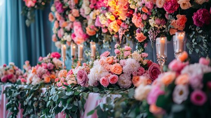 Luxury wedding table decoration with fresh floral centerpiece, elegant special event table setup, romantic celebration styling