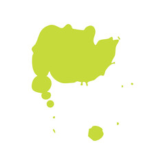Yellow green ink splash brush drop