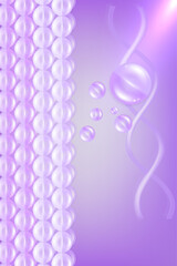 Hyaluronic acid and Niacinamide hair and skin solutions ad, purple collagen serum drops into skin cell with cosmetic advertising background ready to use, illustration vector.	