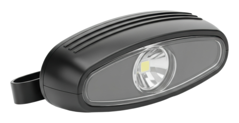 Illuminating action black led light workshop product showcase isolated on transparent background