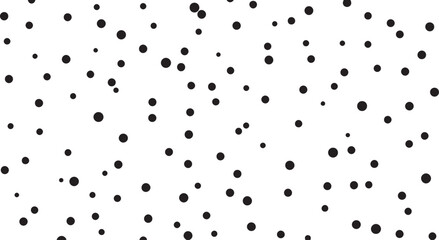 Black Dots Scattered Randomly on White Background abstract