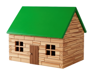 Building a model house home workshop craft display isolated on transparent background