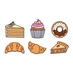 Flat Cake Illustration Collection
