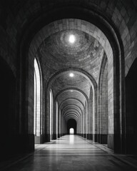 Obraz premium Concentric arches with smooth tonal layers and wide empty space in focus