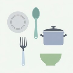 Flat Dining Illustration Pack
