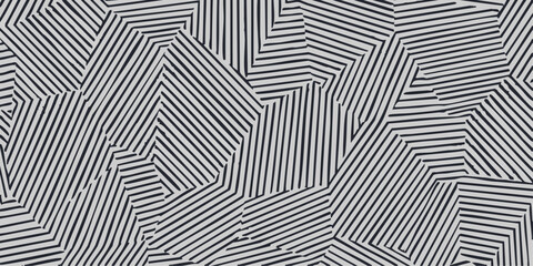 Abstract geometric pattern of black and white lines creating a dynamic visual texture