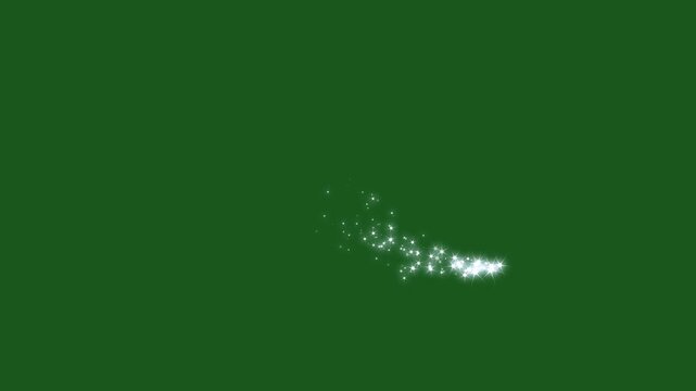 fairy sparkle burst, 2d glitter stars animation, magic glitter sparkle, glowing doodle stars, twinkle star line, white twinkling particles, starlight dust line, transition on green screen background.