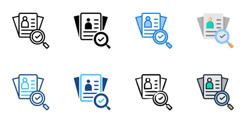 Recruitment strategy icon set multiple style collection 

