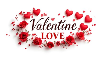 Valentine's Day floral arrangement, isolated on transparent background
