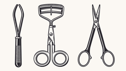 Elevate your beauty routine with this sleek set of vintage-inspired grooming tools perfect for cosmetics brands and aesthetic design projects