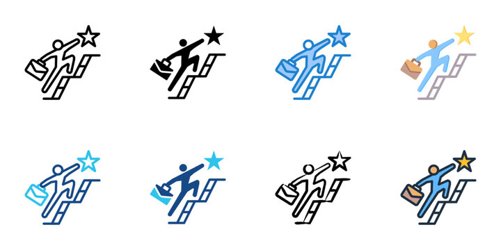 Career development icon set multiple style collection 
