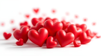 Pile of Red Hearts, isolated on transparent background