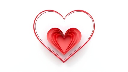 red heart on white background