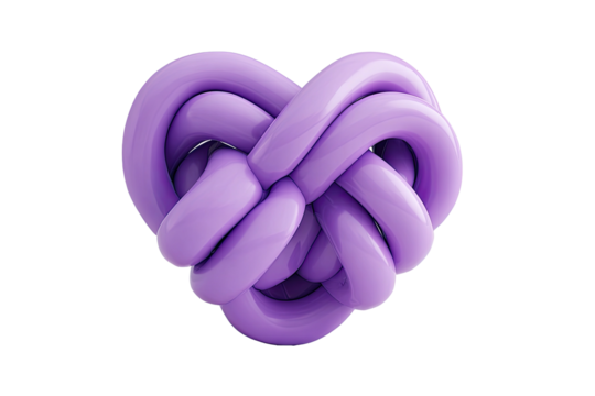 Knotted lavender tubes form a heart - Powered by Adobe