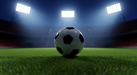 soccer ball on stadium, green field, sports, football ,Soccer, football, stadium background