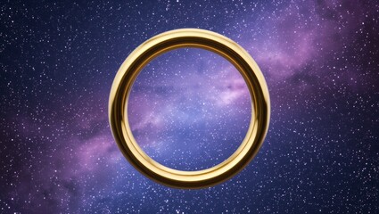 Golden Ring in Cosmic Nebula Space