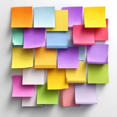 Fototapeta premium Minimal flat vector icon of clustered sticky notes with subtle bends on white background