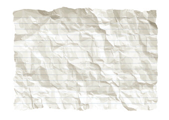 Crumpled, lined, rectangular paper texture, tattered edges