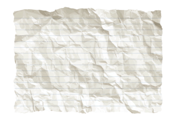 Crumpled, lined, rectangular paper texture, tattered edges