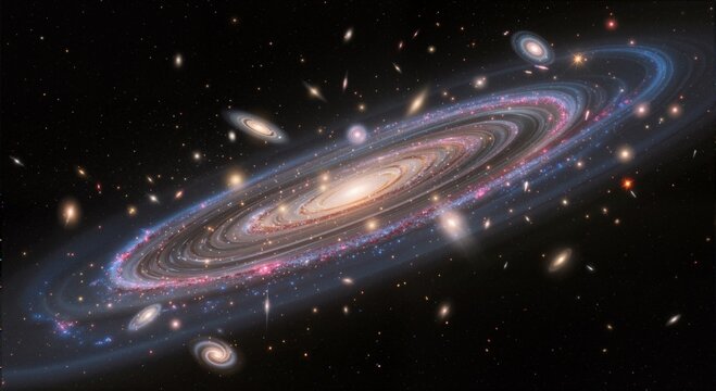 Galaxy Cluster Illustration